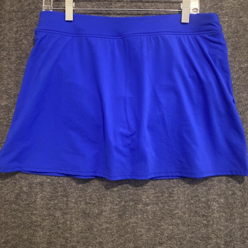 Lands End Swim Skirt Womens 12 Blue Pull On Bottoms Brief Suit Beach Resort Pool